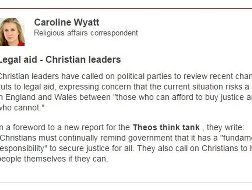 Christians call for review of the changes to legal aid